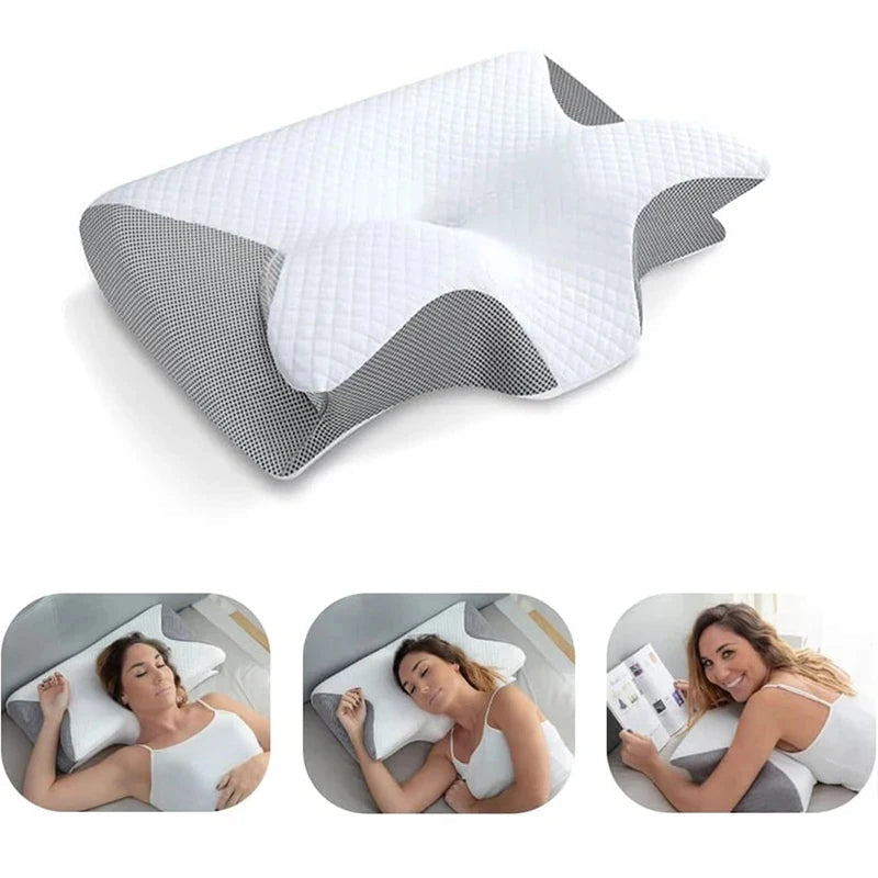 Butterfly Contour Memory Foam Neck Pillow for Side & Back Sleepers