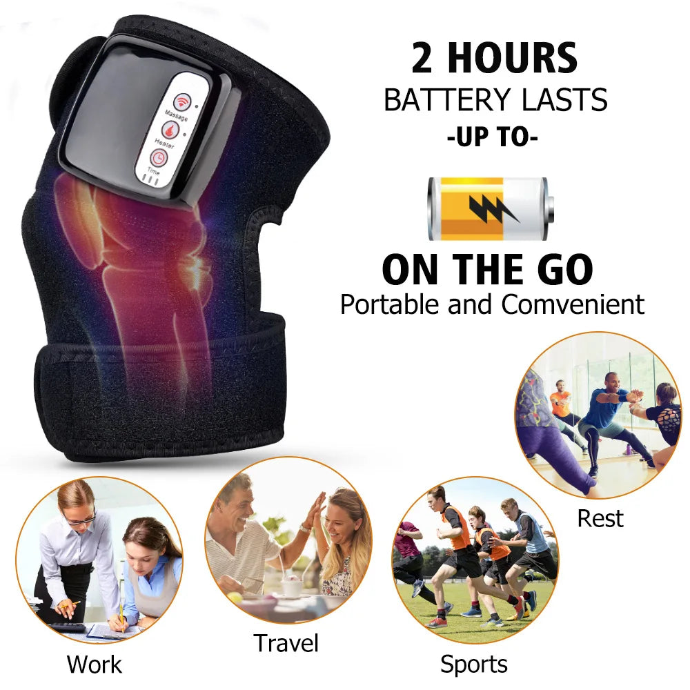 Rechargeable Heated Wrap Massager for Knee, Shoulder & Elbow