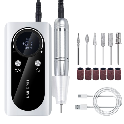 Professional Rechargeable Nail Drill, 45000RPM  Portable Electric Nail File for Manicure & Pedicure