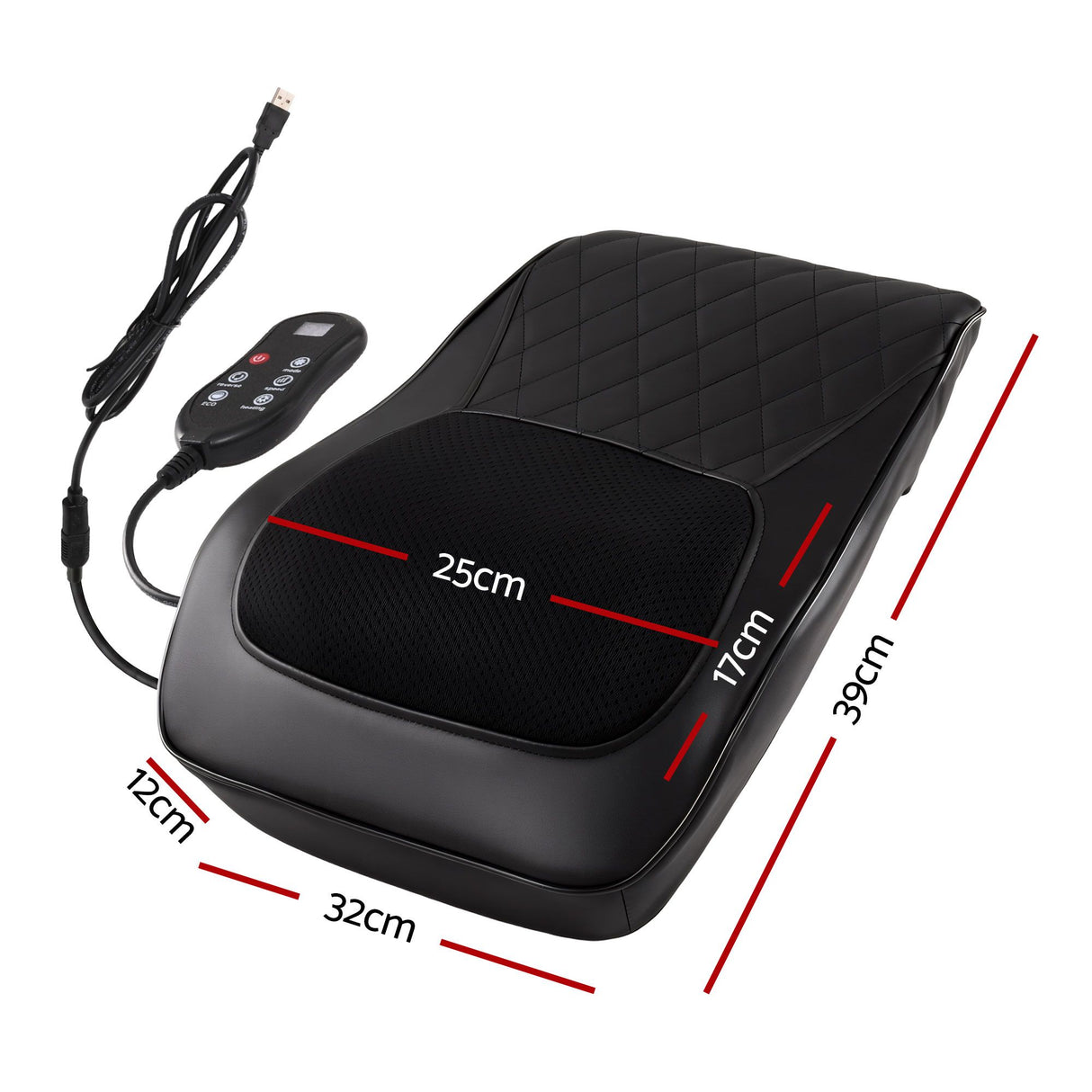 Heated Back Massager with Lumbar Support Cushion