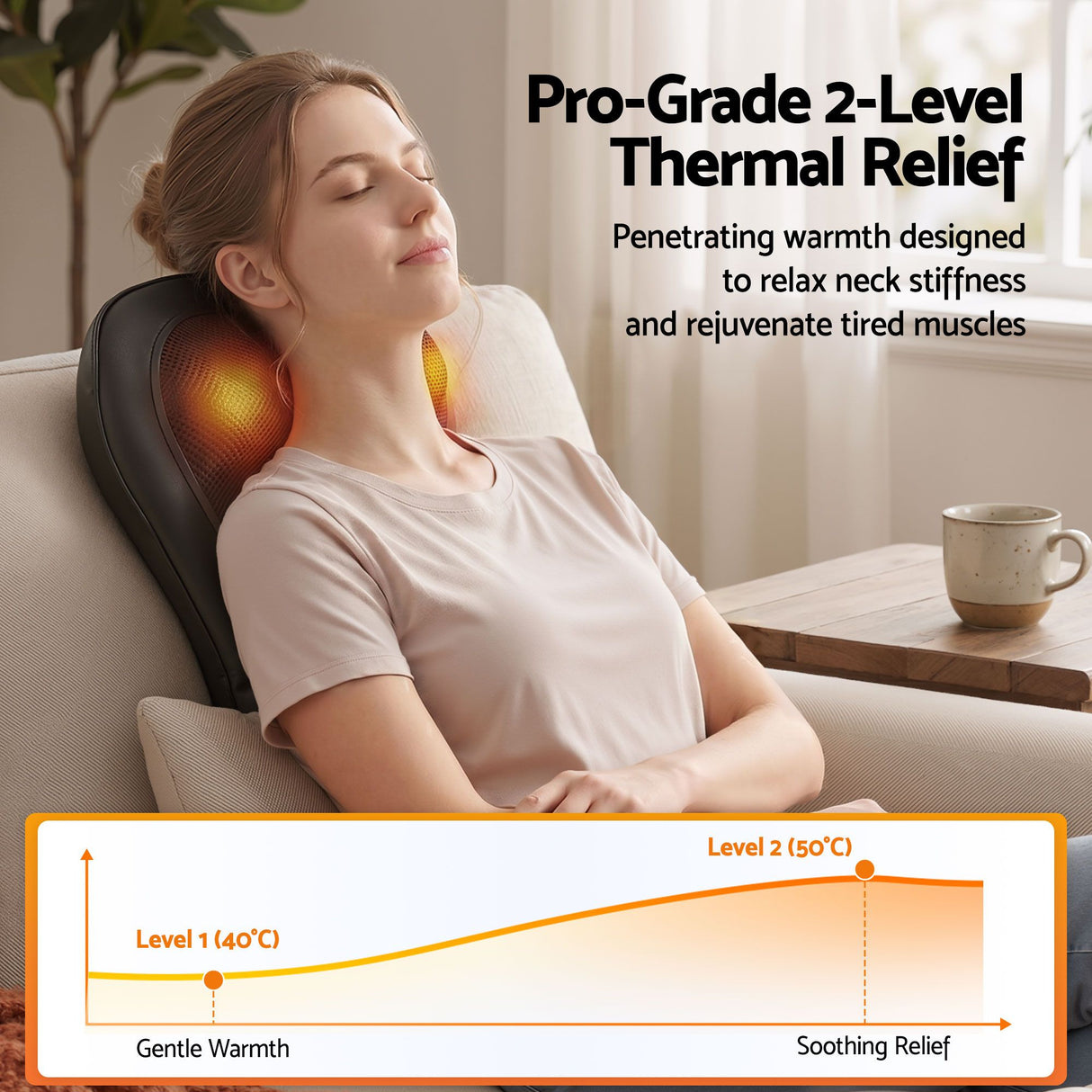 Heated Back Massager with Lumbar Support Cushion