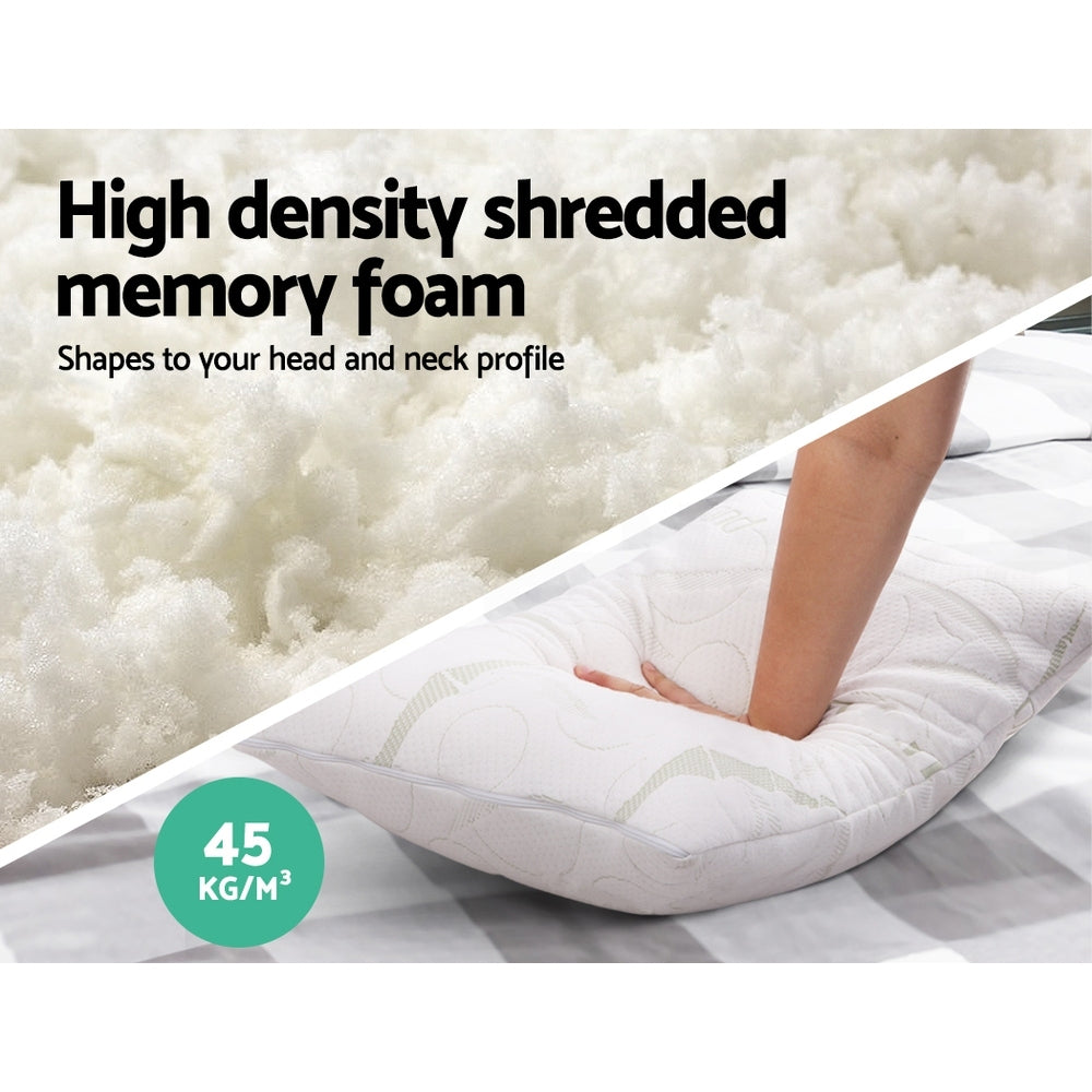 Bamboo Memory Foam Pillow 2 Pack