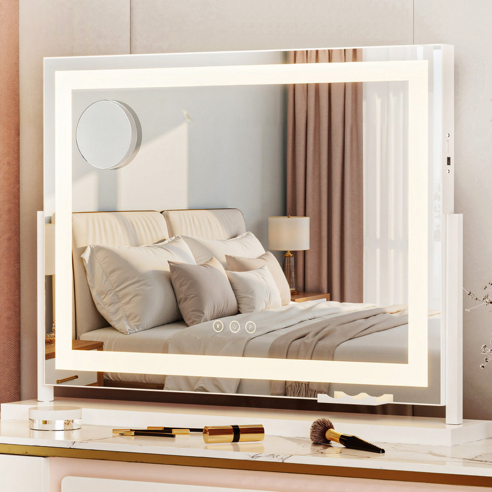 Embellir Makeup Mirror 58x46cm 360 Rotatable Vanity Mirror with Lights Bright Light Strip Adjustable