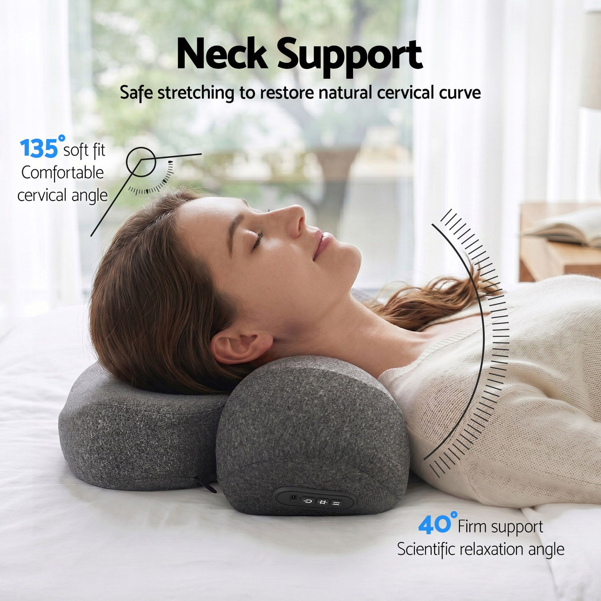 Rechargeable Heated Cervical Neck & Shoulder Massager Pillow