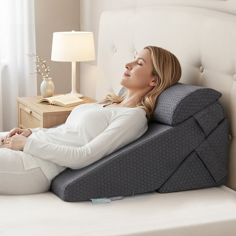 Adjustable Memory Foam Wedge Pillow for Back, Neck & Leg Support - Silk Rolla