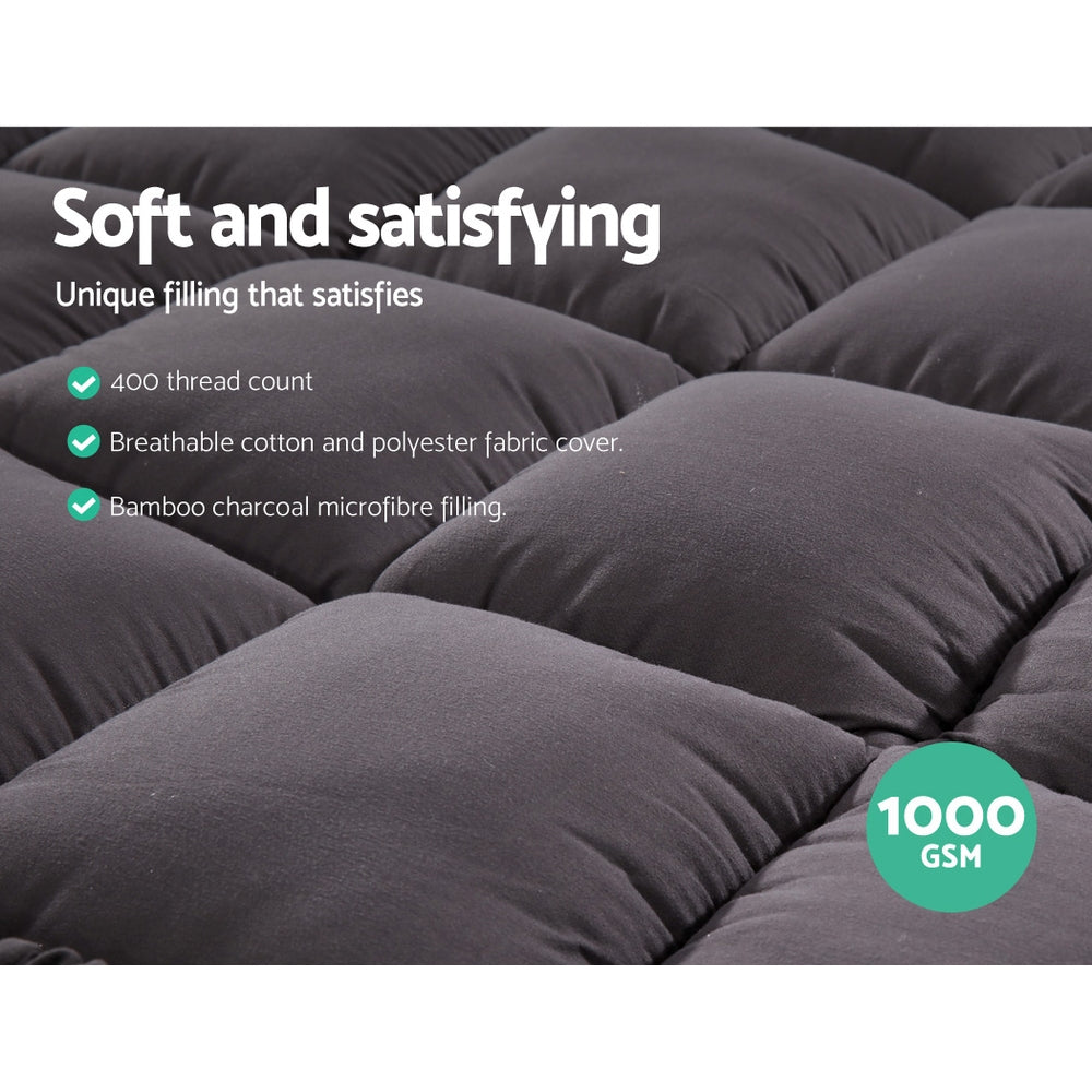 Bamboo Charcoal Pillowtop Topper