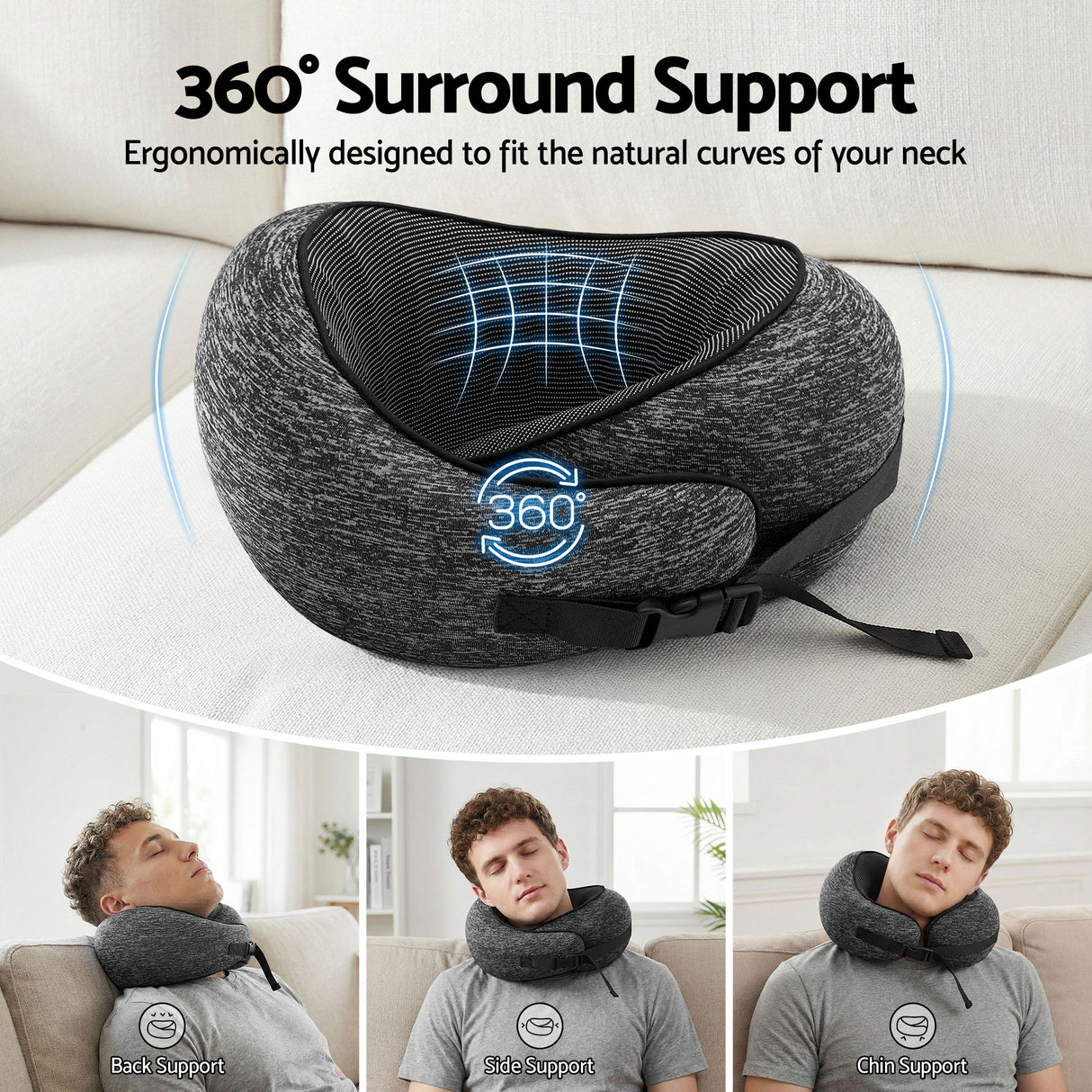 Ergonomic Memory Foam Neck Pillow