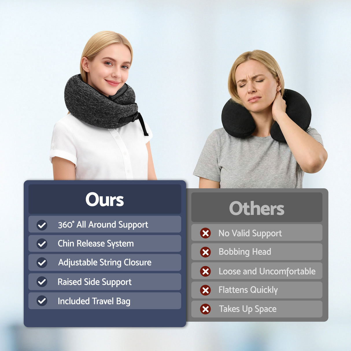 Ergonomic Memory Foam Neck Pillow
