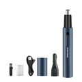 Electric Nose Hair Trimmer with Sideburn Cutter - Portable USB Rechargeable Grooming Kit - Silk Rolla