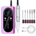 Professional Rechargeable Nail Drill, 45000RPM Portable Electric Nail File for Manicure & Pedicure - Silk Rolla