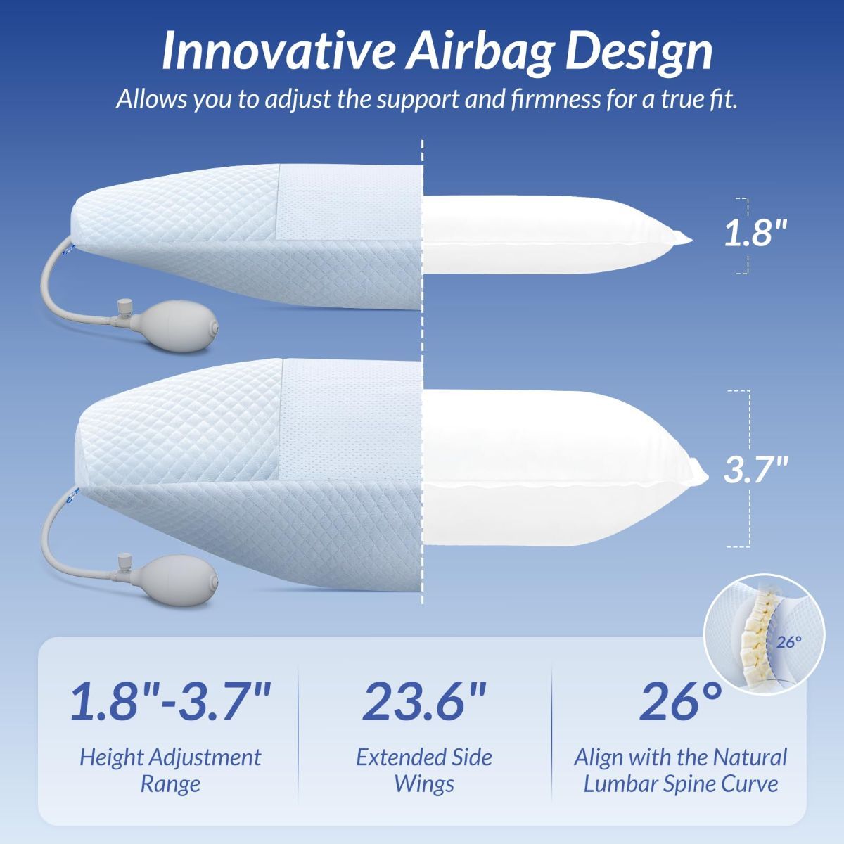 Inflatable Lumbar Support Pillow
