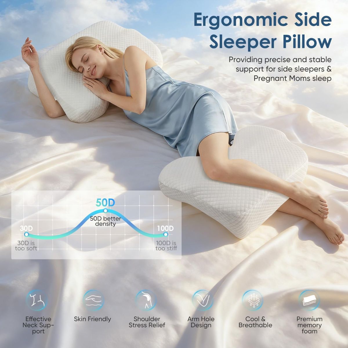 Memory Foam Arm Pillow for Side Sleepers