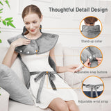 Fast Heating Electric Heating Pad for Neck and Shoulder and Back with 6 Heating Settings & 4 Timer, Large Size Heated Wrap with Auto Shut Off & Machine Washable (Silver Gray, 37x24 inch)