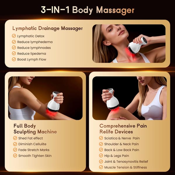 Cordless Body Sculpting Massager with Heat & Light Therapy