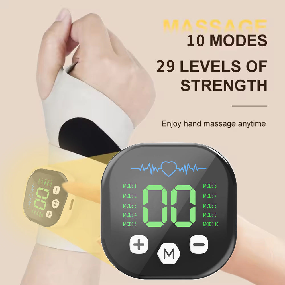 Rechargeable Heated Wrist Brace Massager with LED Display