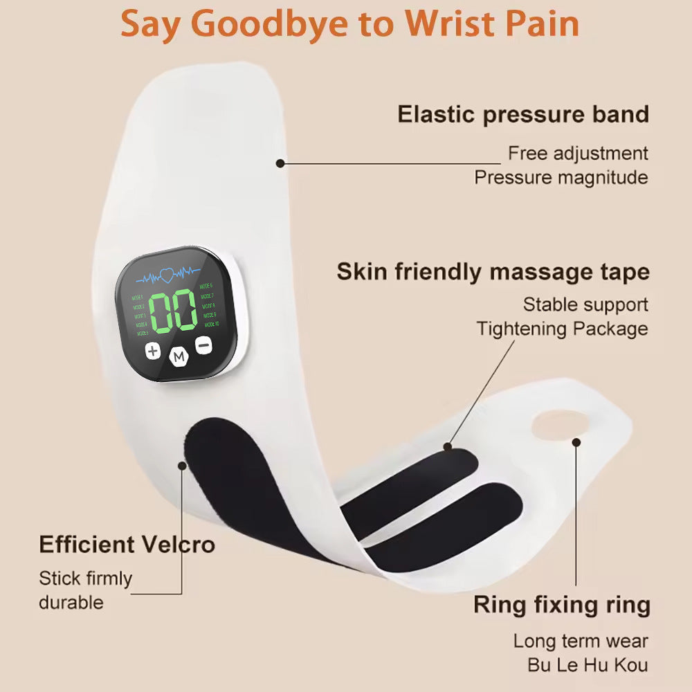 Rechargeable Heated Wrist Brace Massager with LED Display