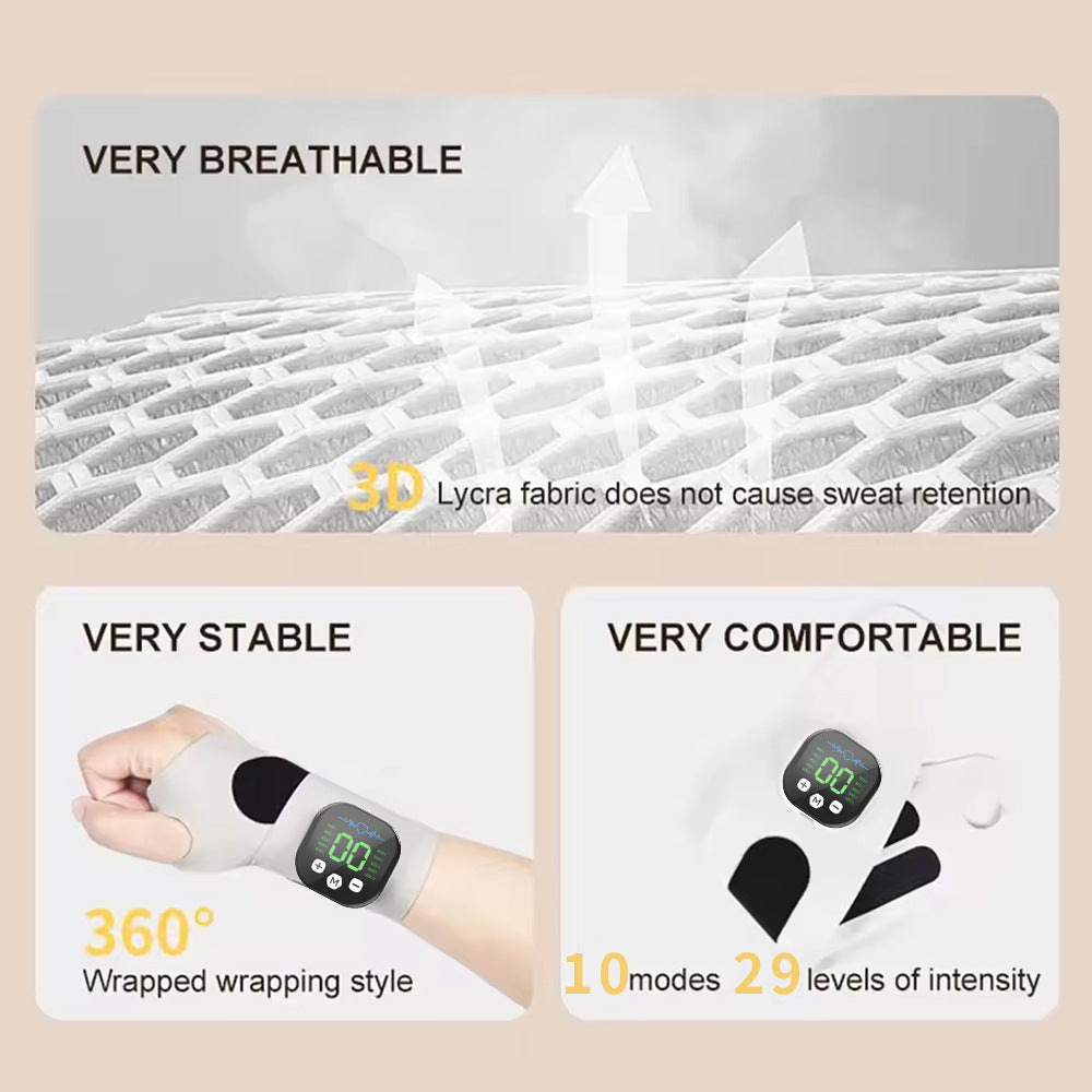 Rechargeable Heated Wrist Brace Massager with LED Display