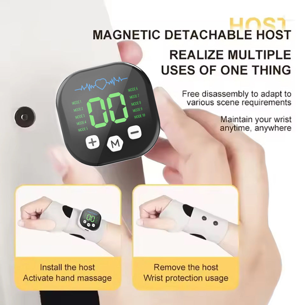 Rechargeable Heated Wrist Brace Massager with LED Display