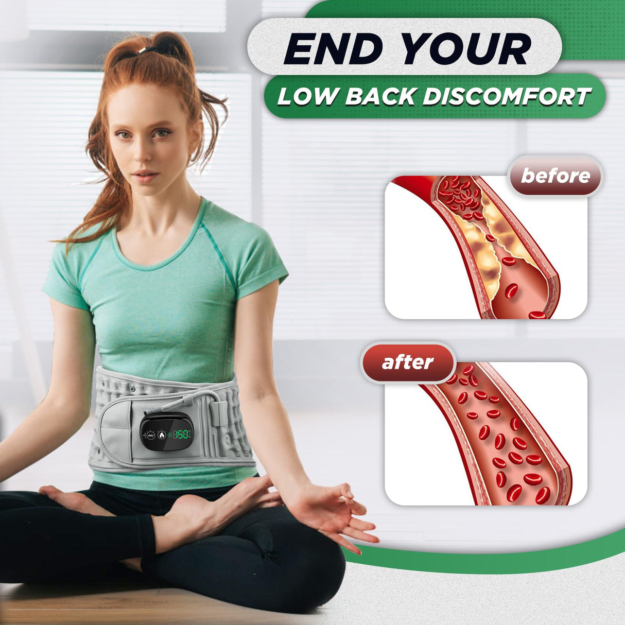 Cordless Inflatable Heated Waist Belt