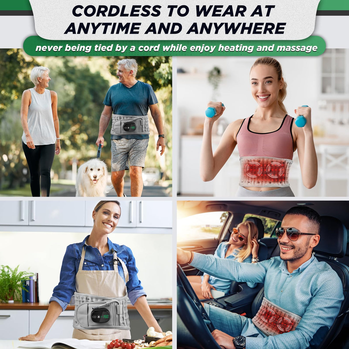 Cordless Inflatable Heated Waist Belt
