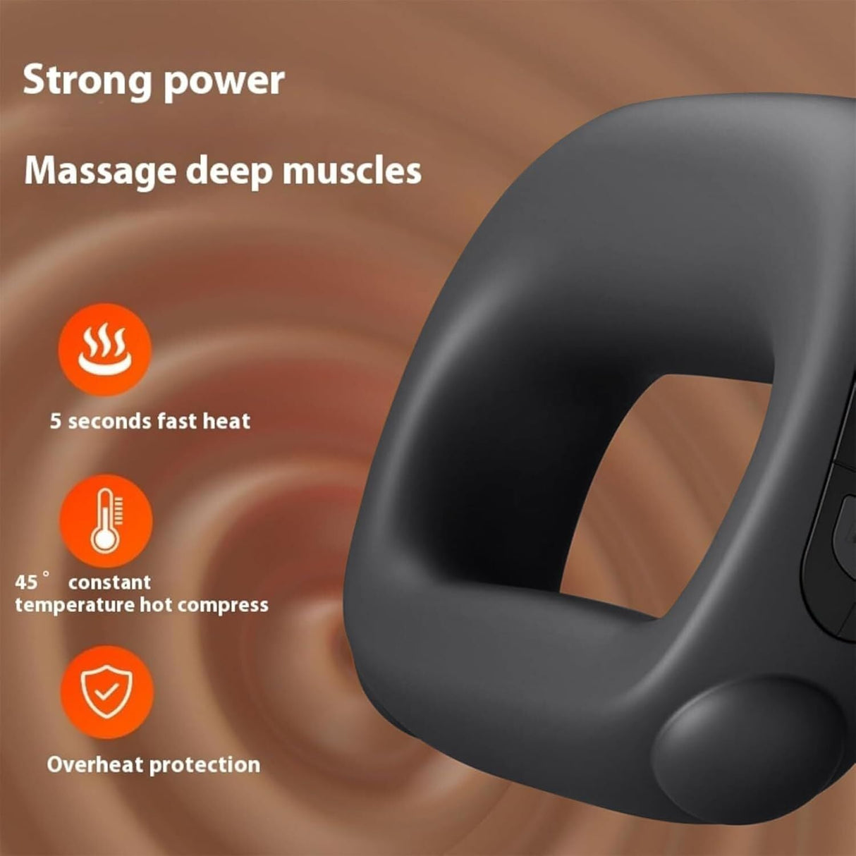 Portable Heated Fascia Ring Massager with 5-Speed Vibration