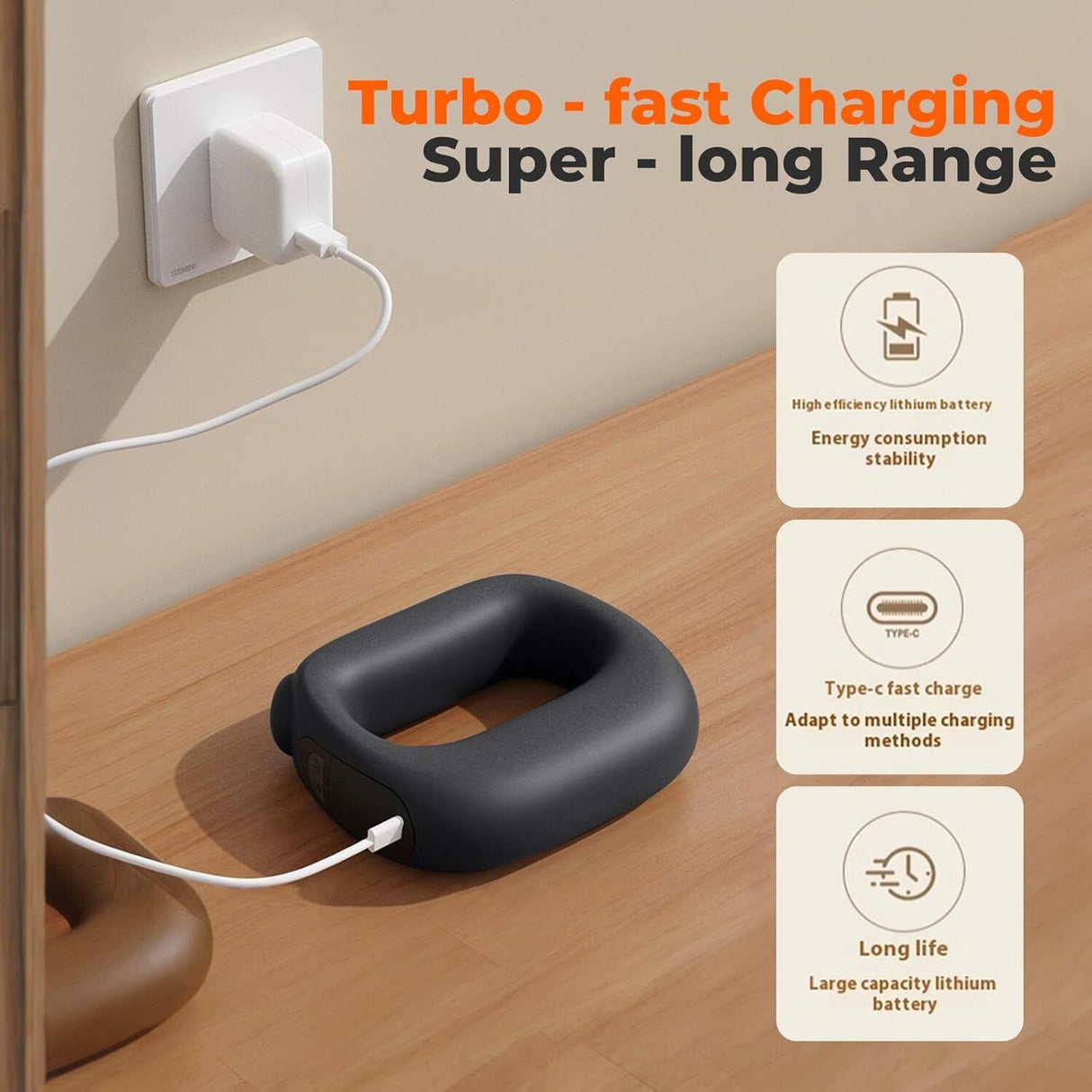 Portable Heated Fascia Ring Massager with 5-Speed Vibration