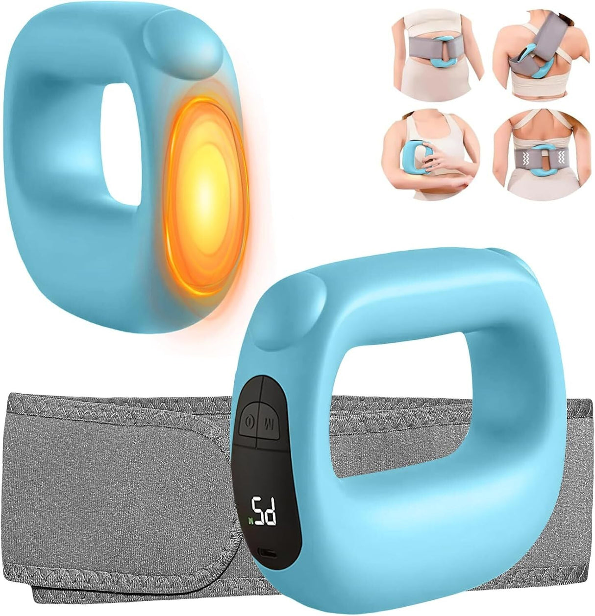 Portable Heated Fascia Ring Massager with 5-Speed Vibration