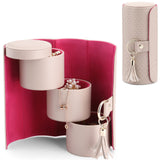 Travel Jewellery Case - 3-Layer Cylinder Jewellery Organiser