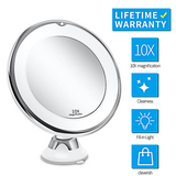 10X Magnifying Suction Cup LED Makeup Mirror