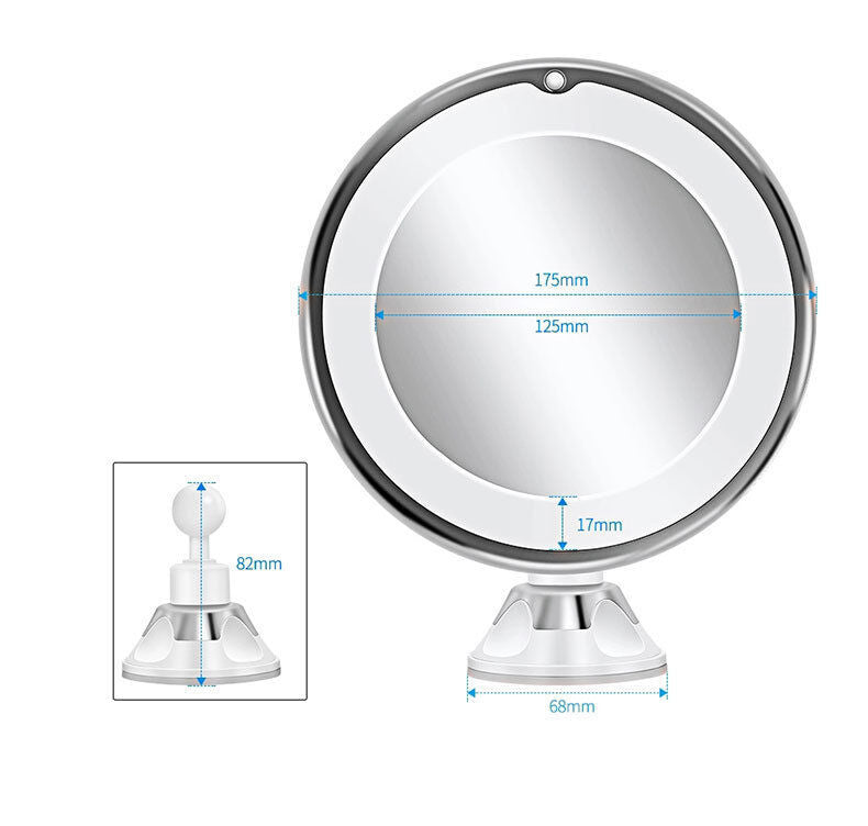 10X Magnifying Suction Cup LED Makeup Mirror