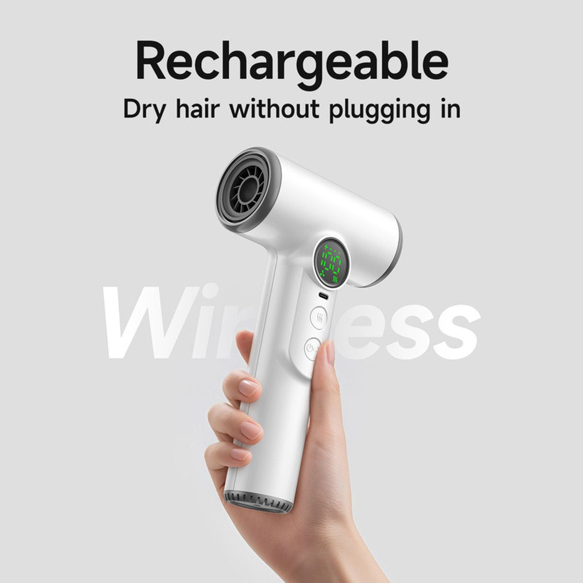 SILK ROLLA Professional Cordless Hair Dryer with LED Display