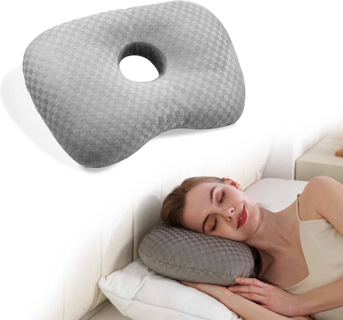 Adjustable Ear Support Pillow for Side Sleepers