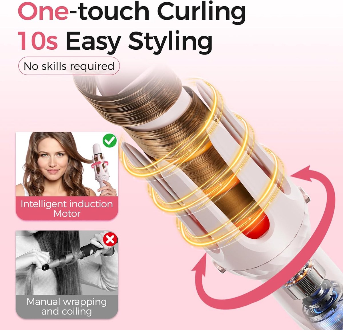 SILK ROLLA 3-in-1 Automatic Curler & Straightening Brush