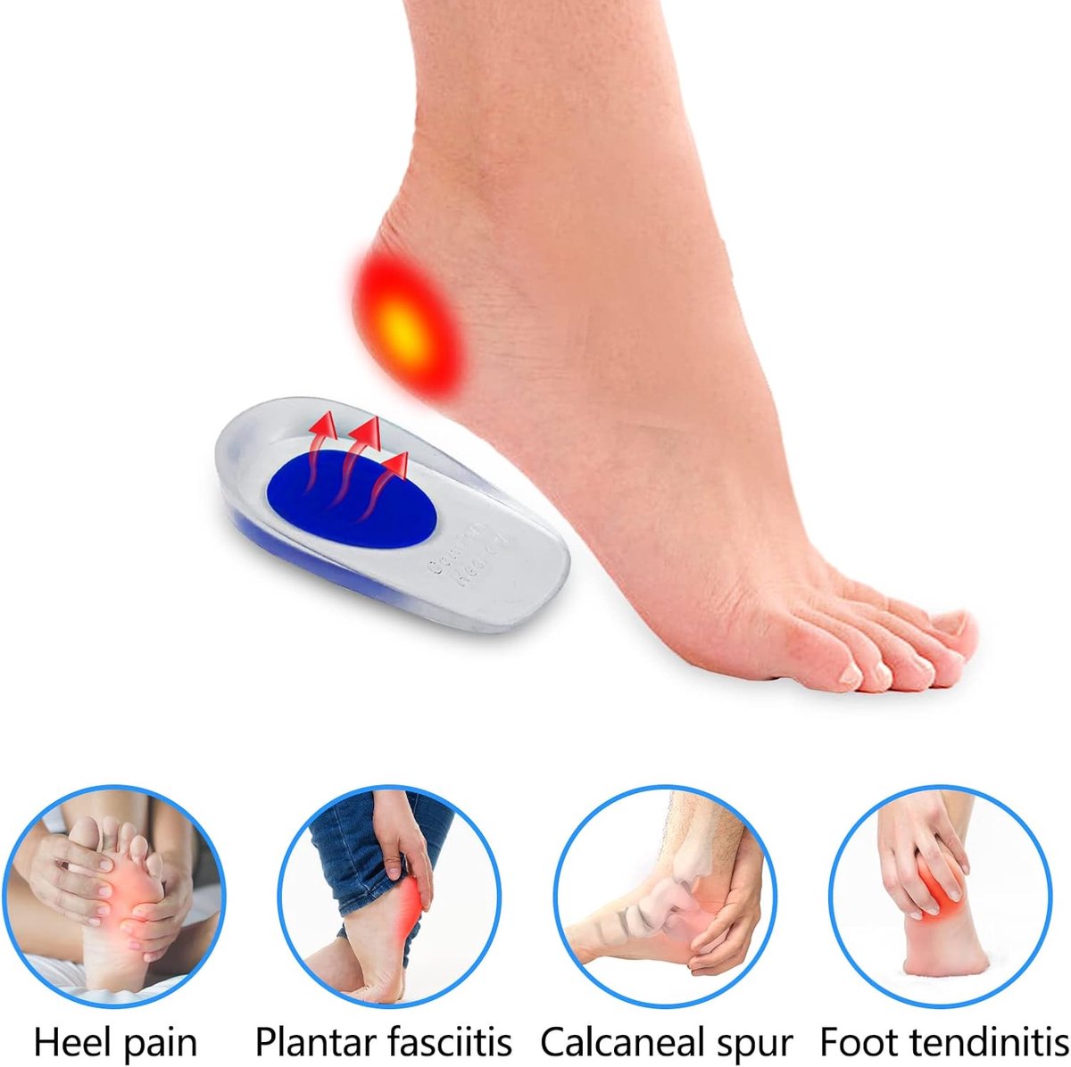 Gel Heel Cushions with Arch Support