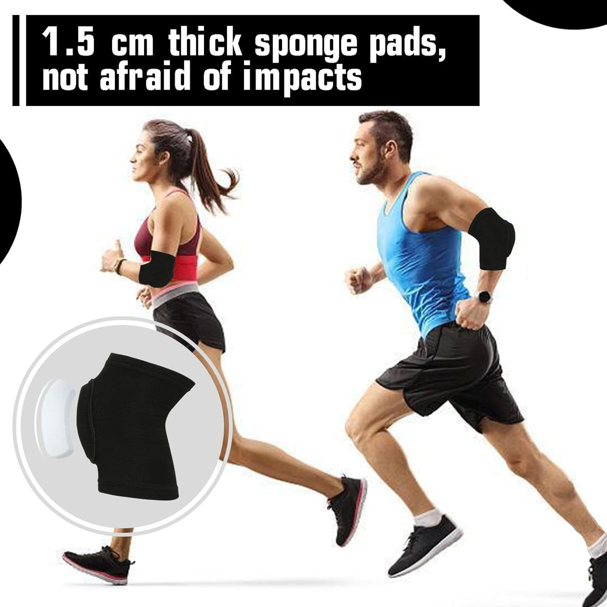 Brace Pads Elbow Protector, 1 Pair Arm Brace Support Fitness Arm Knee Protector, Breathable Anti-Collision Sponge Elbow Protection Pads for Basketball Football Tandem Elbow Pads Volleyball Black