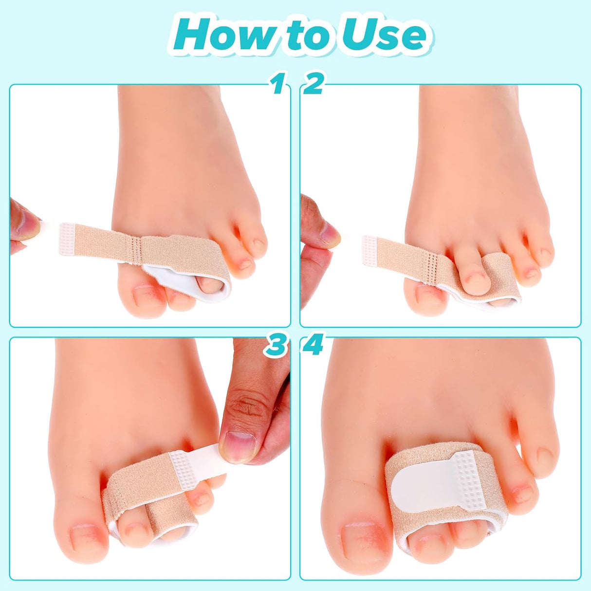 Finger Buddy Straps 10 PCS Tape Finger Wraps With Padded Hook Loop Thicken Pinky Splint Comfortable Fingers Fixation Strap for Injured Finger Support Knuckle Stabilizer (Beige)