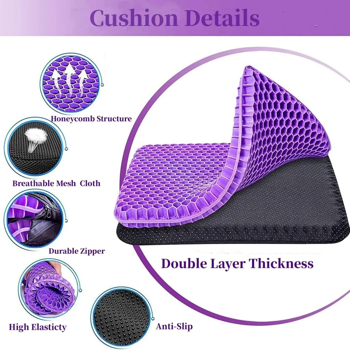 Honeycomb Gel Contour Seat Cushion