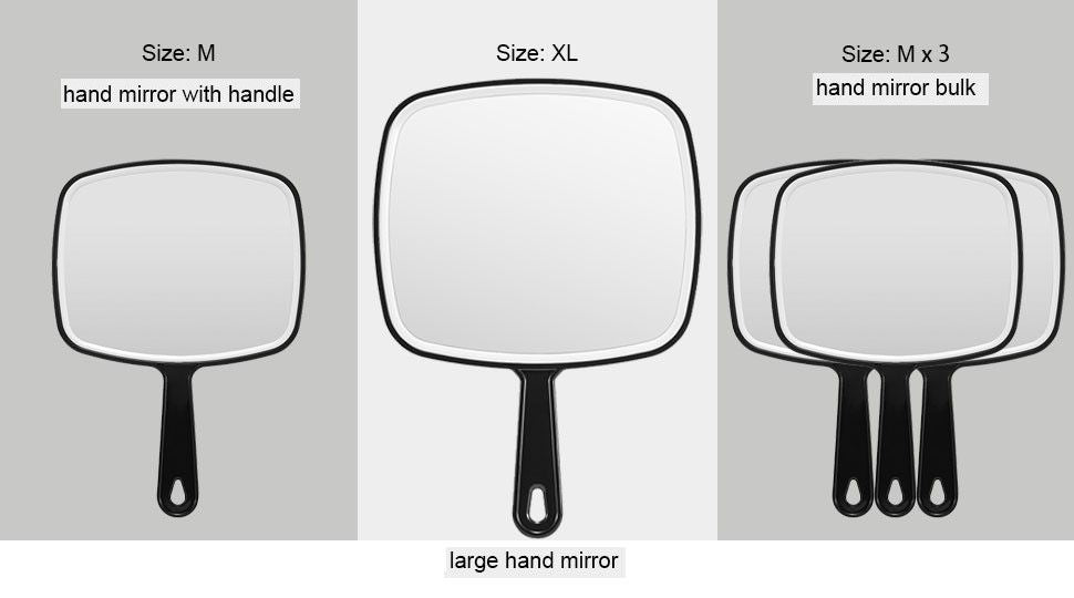 Extra Large Black Handheld Mirror with Handle