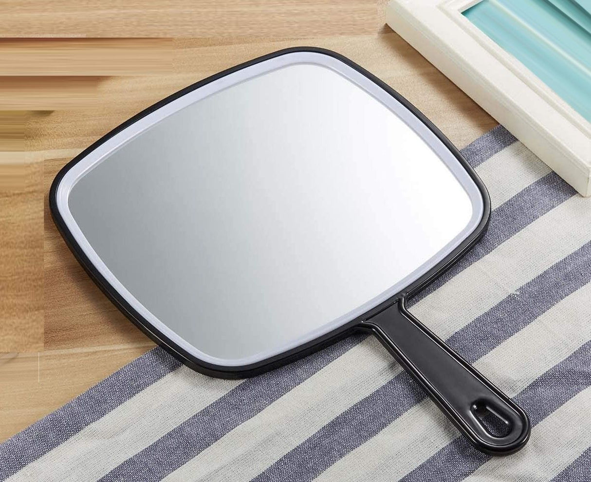 Extra Large Black Handheld Mirror with Handle