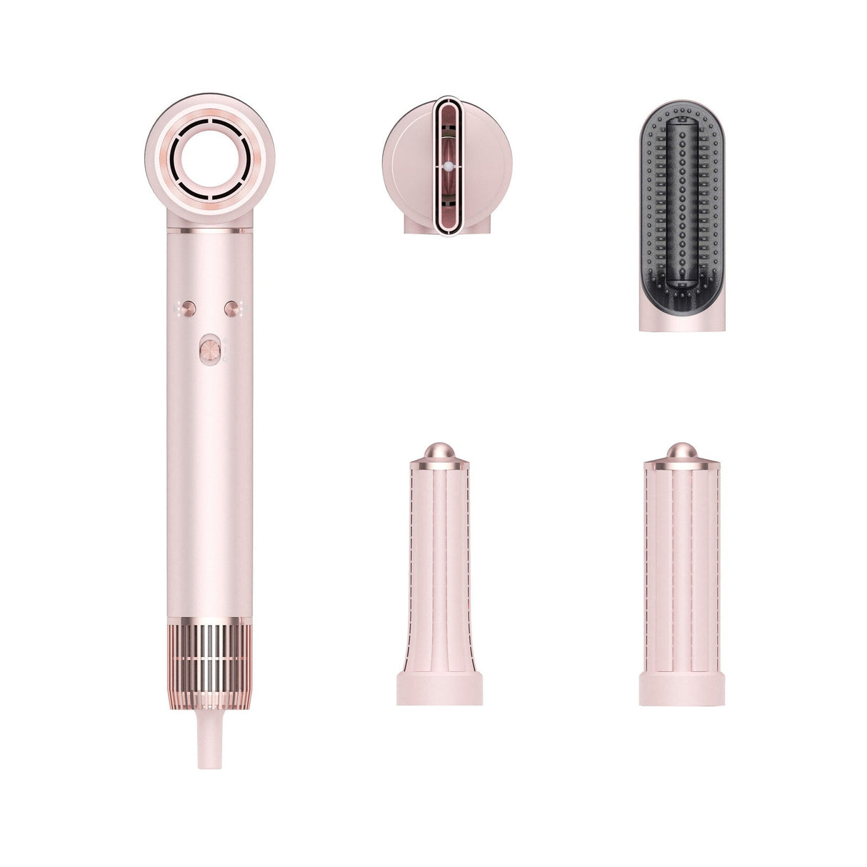 5-In-1 Professional Hair Styler, Straightening Brush, Curler & Dryer