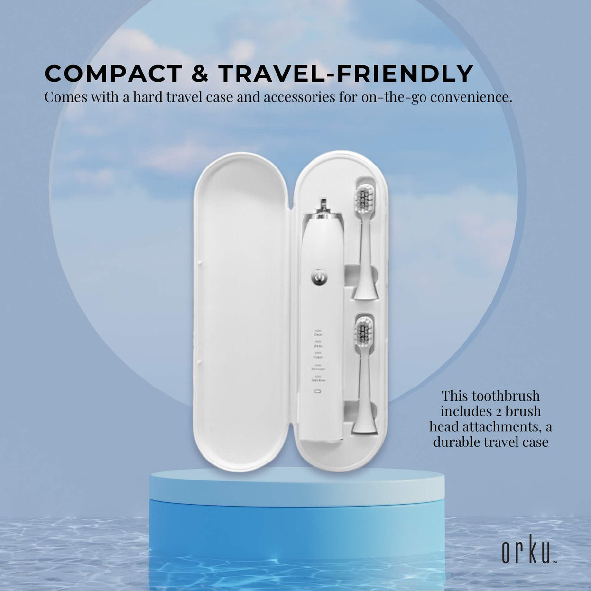 Sonic Electric Toothbrush White with Travel Case