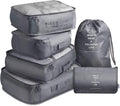 Waterproof Compression Packing Cubes Large Travel Luggage Organiser Storage 6 PCS - Silk Rolla