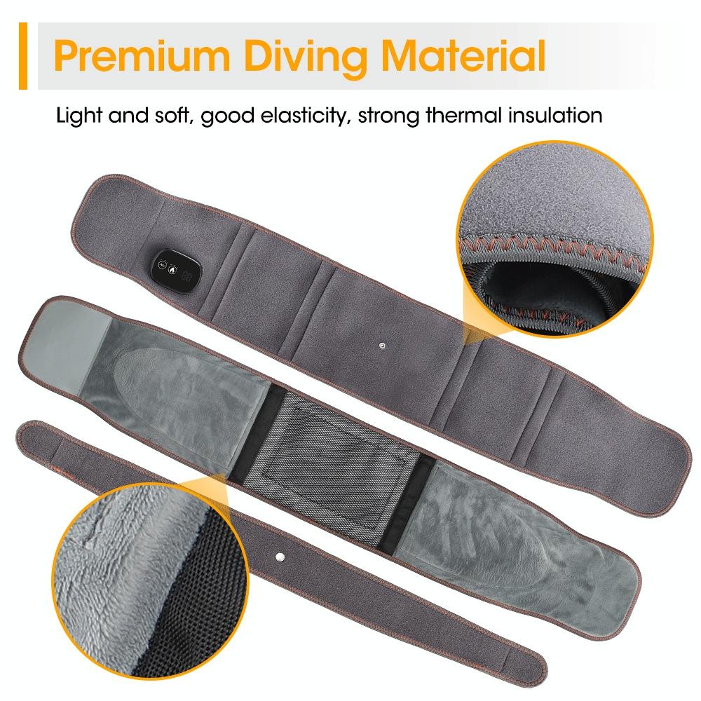 Heated Lumbar Massage Belt - Adjustable Back Wrap for Lower Back Pain Relief & Muscle Support