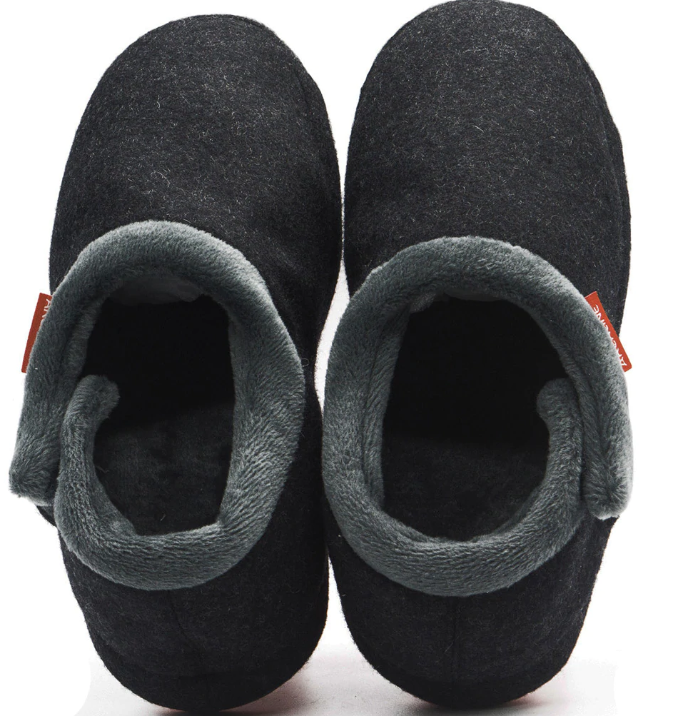 ARCHLINE Orthotic Slippers CLOSED Arch Scuffs Orthopedic Moccasins Shoes - Charcoal Marle
