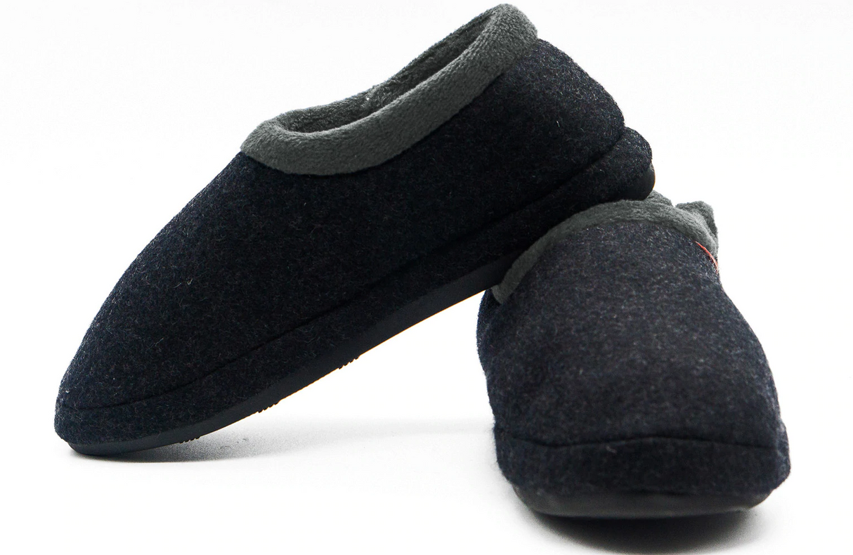 ARCHLINE Orthotic Slippers CLOSED Arch Scuffs Orthopedic Moccasins Shoes - Charcoal Marle