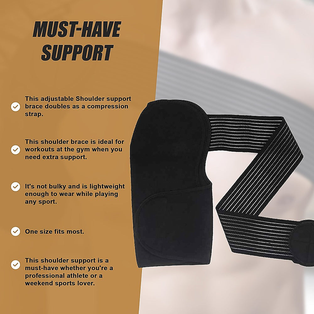Adjustable Shoulder Support Brace with Compression Wrap