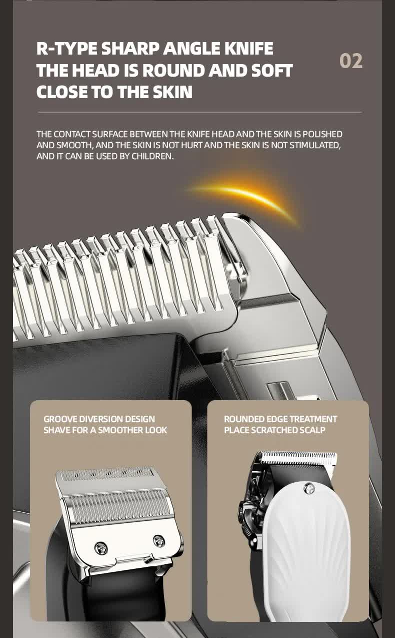 Professional Cordless Hair Clipper with LED Display