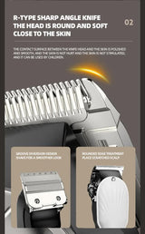 Professional Cordless Hair Clipper with LED Display