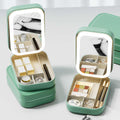 Travel Jewellery Box with LED Mirror | Smart Light Adjustment & Dual Power Charging for Home & Travel - Silk Rolla