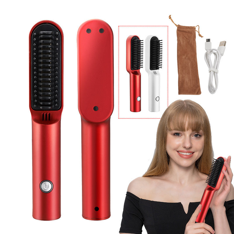 SILK ROLLA Wireless Ceramic Hair Straightener Brush